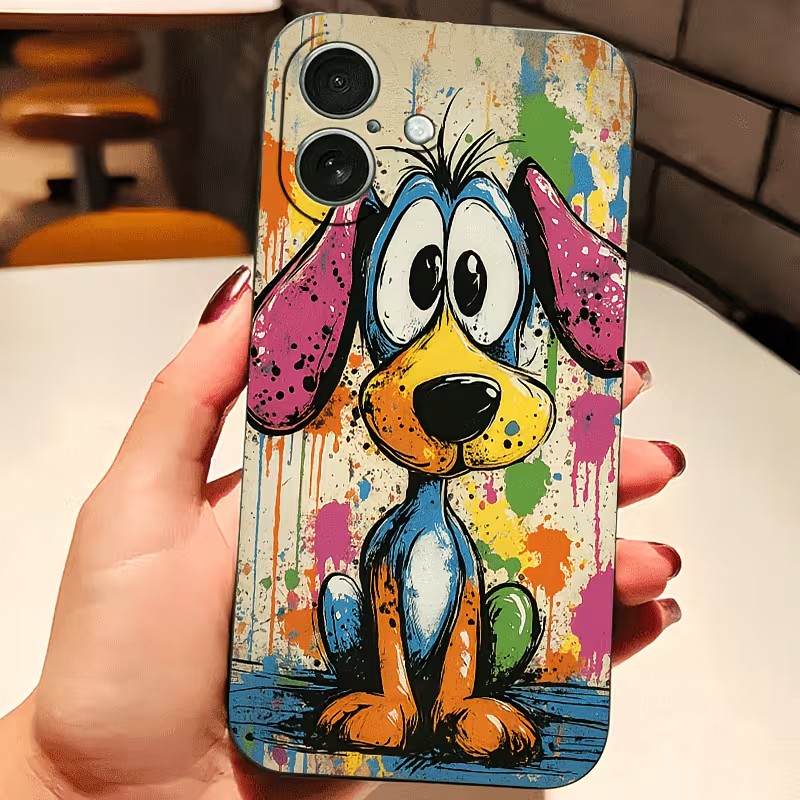 Phone Accessories Iphone - Graffiti Colored Puppy TPU Phone Case