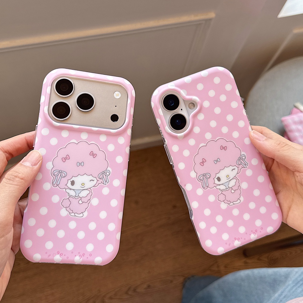 Quirky Phone Accessories - Double Sided Matte Pink Polka Dot