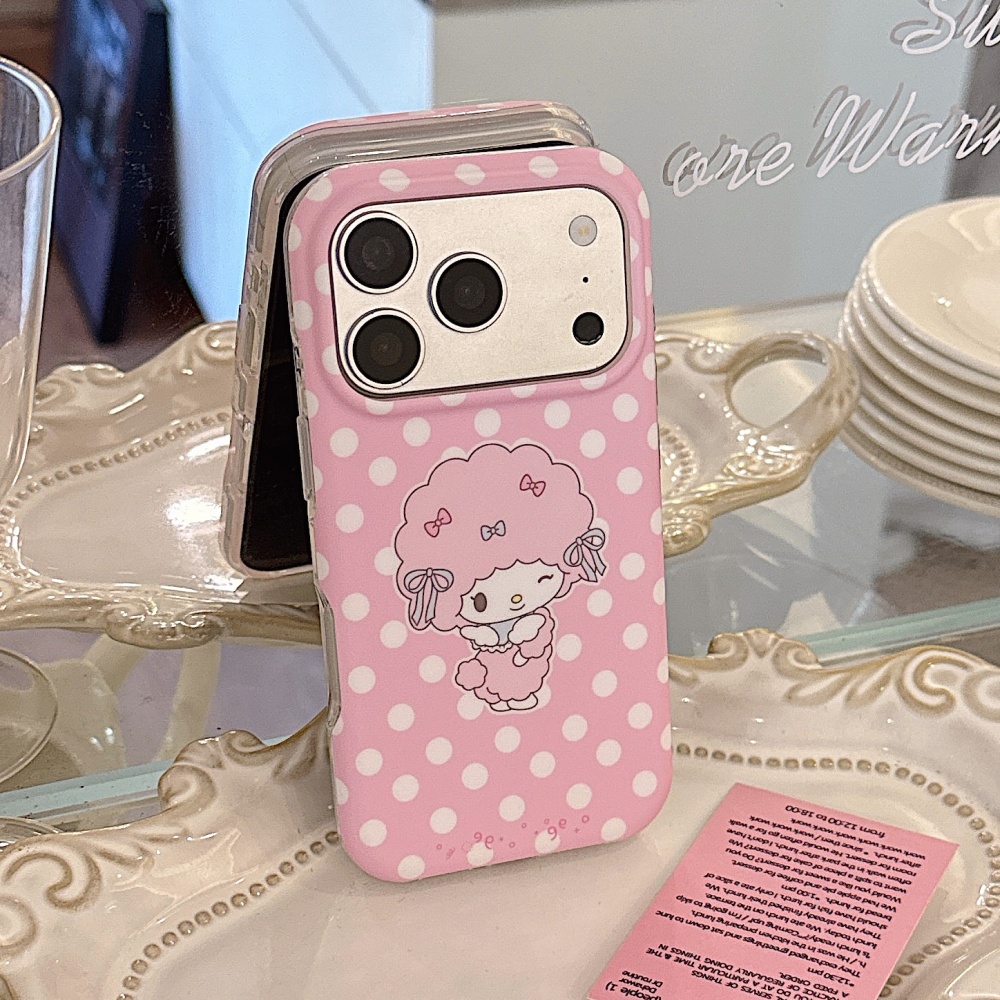 Double Sided Matte Pink Polka  - Quirky Phone Accessories 评论和价格